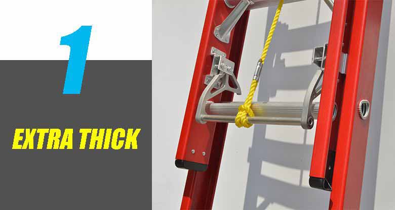 Safety Equipment Fiberglass FRP Lightweight Extension Ladder for Electrician