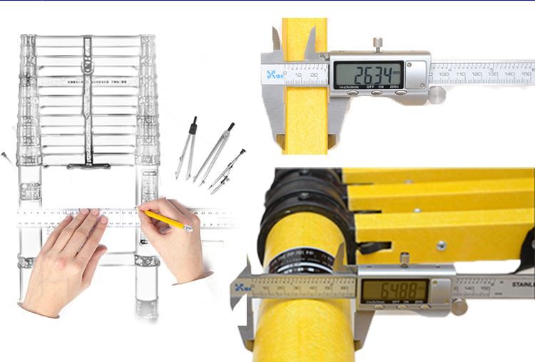 fiberglass safety ladder, glass fiber insulated telescopic ladder