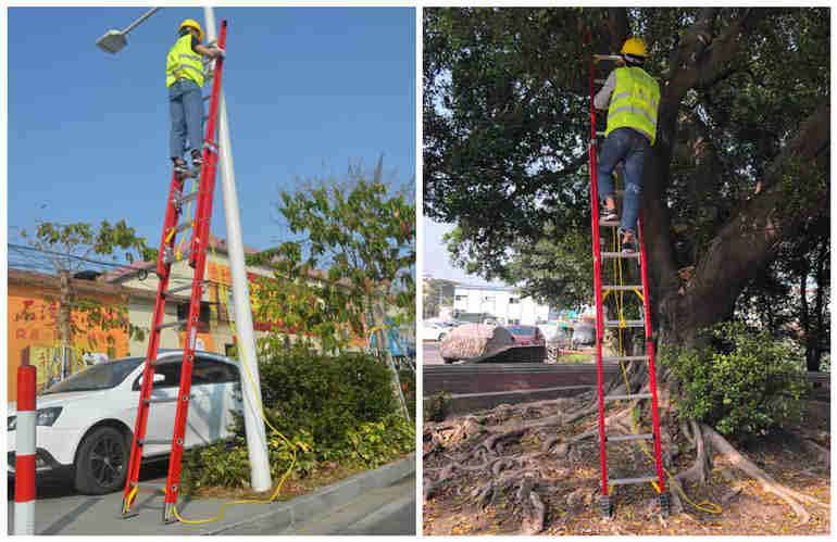 Heavy duty fiberglass folding combination step extension ladder