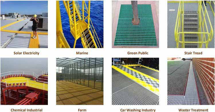 Anti Slip FRP Catwalk Grating Floor Fiberglass Composite Mesh Walkway Grating panel with competitive price(001)