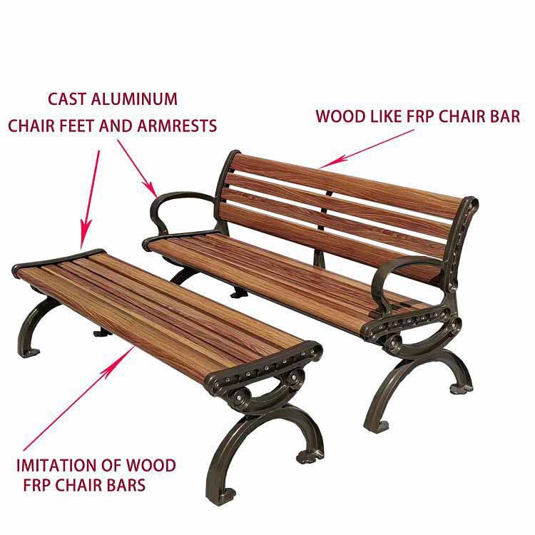 anti corrosion wood like fiberglass bench(001)
