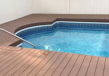Fiberglass deck for swimming pool