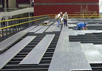 Fiberglass decks used in factories