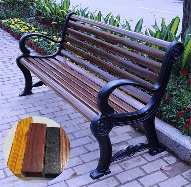 fiberglass out door  wood grain bench(001)