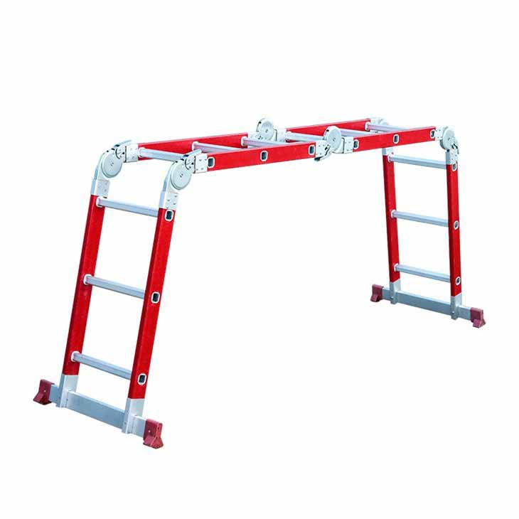 43 steps 3.7m joints step insulated fiberglass multi-purpose ladder