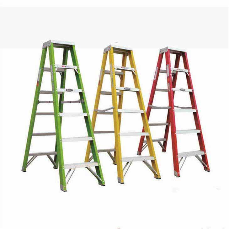 Heavy Duty Fiberglass Twin Step Ladder EN131ANSI FRP double side ladder